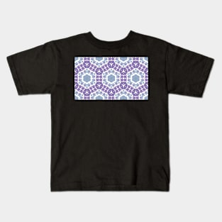 Blue and Purple Meeple Kaleidoscope Kids T-Shirt